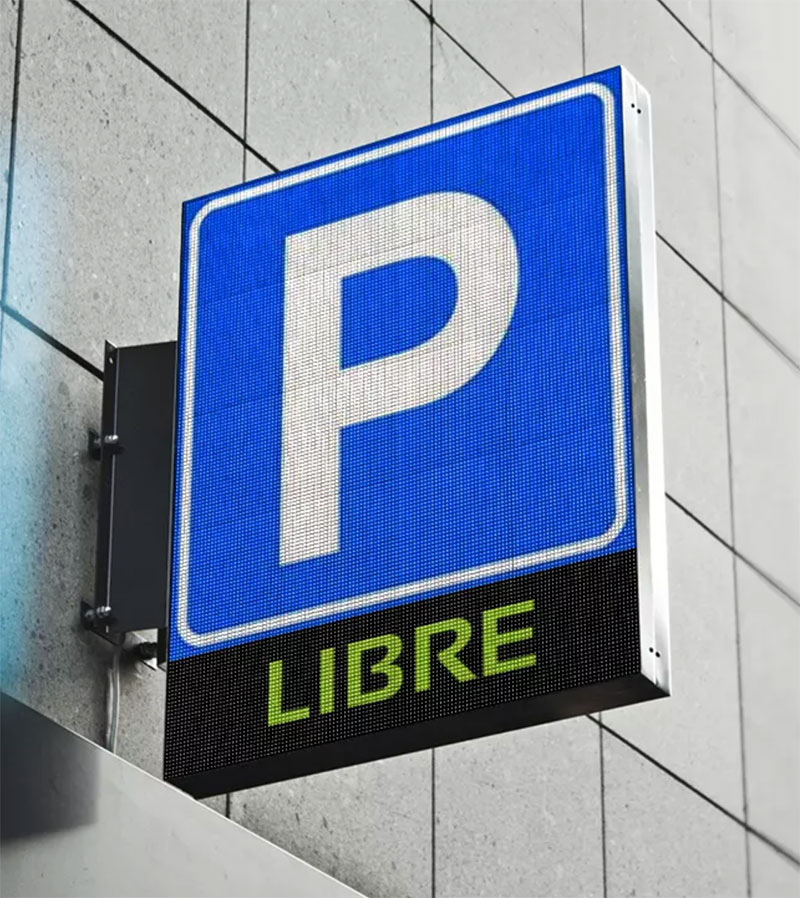 Cartel Saliente LED en fachada