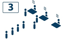 Tótem digital mostrando información de fila única